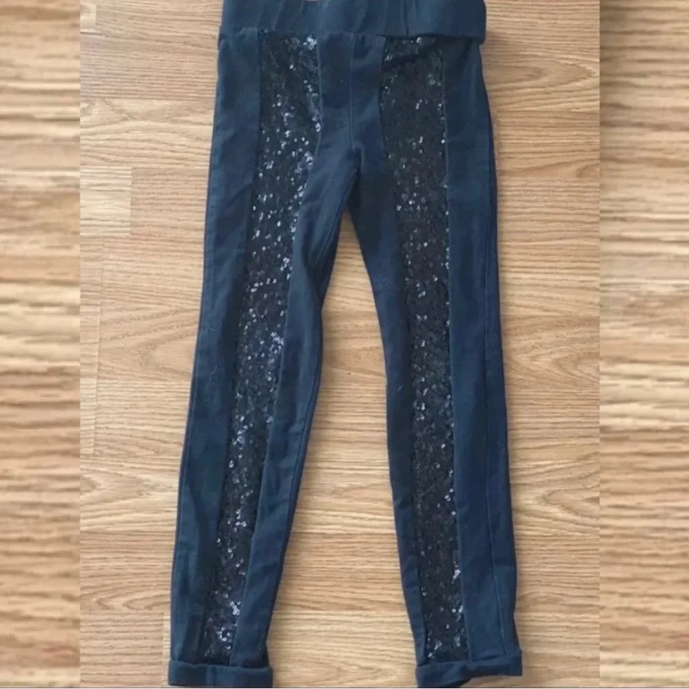 💞 Little Girls XS Black Disney Sequin Leggings